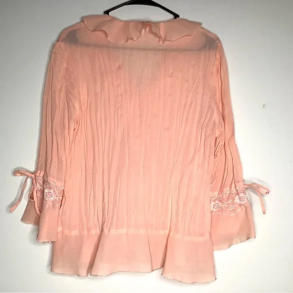 < Vintage Jaipur Peachy Ruffled Blouse > - Picture 6 of 6